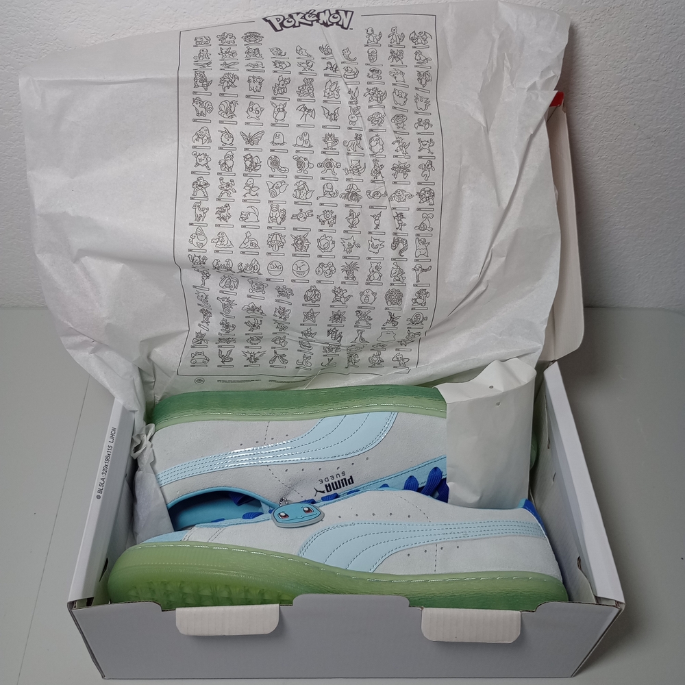 NWOT Puma Pokémon x Suede 'Squirtle' SNEAKERS MEN'S SIZE 10 1/2